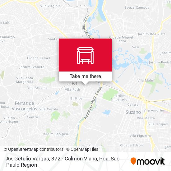 Av. Getúlio Vargas, 372 - Calmon Viana, Poá map