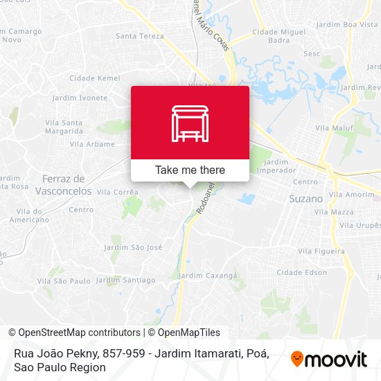 Rua João Pekny, 857-959 - Jardim Itamarati, Poá map
