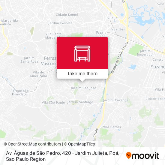 Av. Águas de São Pedro, 420 - Jardim Julieta, Poá map