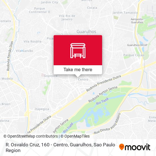 Mapa R. Osvaldo Cruz, 160 - Centro, Guarulhos