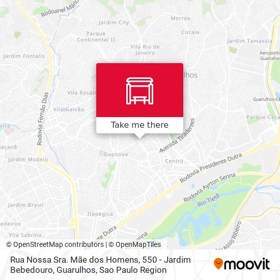 Mapa Rua Nossa Sra. Mãe dos Homens, 550 - Jardim Bebedouro, Guarulhos