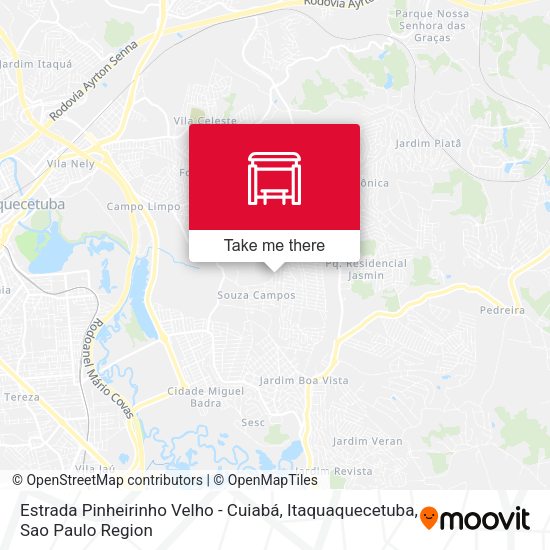 Estrada Pinheirinho Velho - Cuiabá, Itaquaquecetuba map