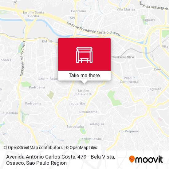 Avenida Antônio Carlos Costa, 479 - Bela Vista, Osasco map