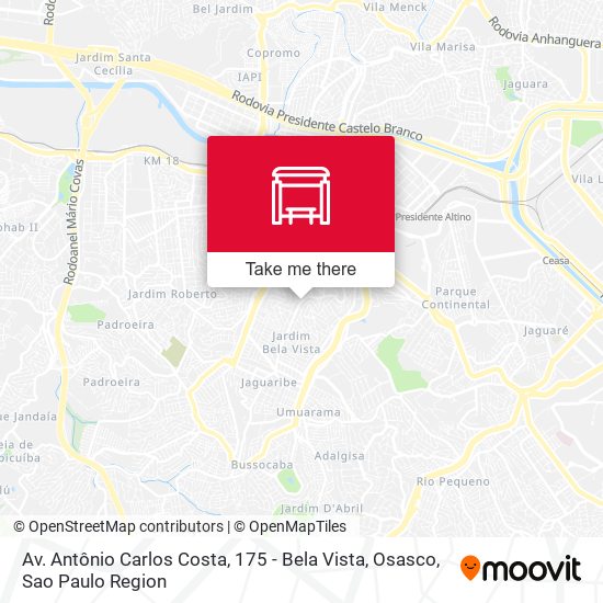 Mapa Av. Antônio Carlos Costa, 175 - Bela Vista, Osasco