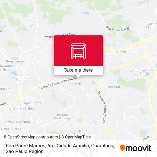 Rua Padre Marcos, 65 - Cidade Aracília, Guarulhos map