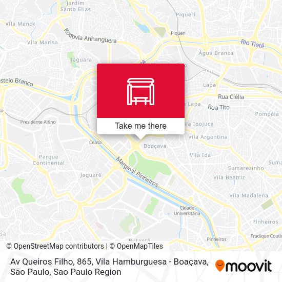 Av Queiros Filho, 865, Vila Hamburguesa - Boaçava, São Paulo map