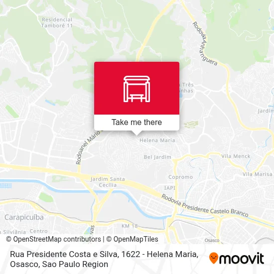 Rua Presidente Costa e Silva, 1622 - Helena Maria, Osasco map