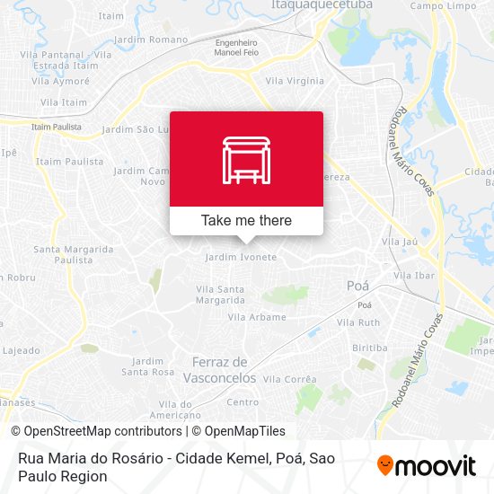 Rua Maria do Rosário - Cidade Kemel, Poá map