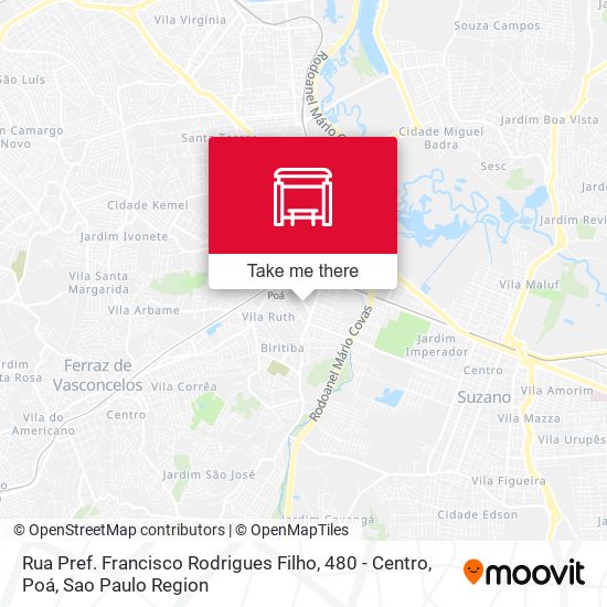 Rua Pref. Francisco Rodrigues Filho, 480 - Centro, Poá map