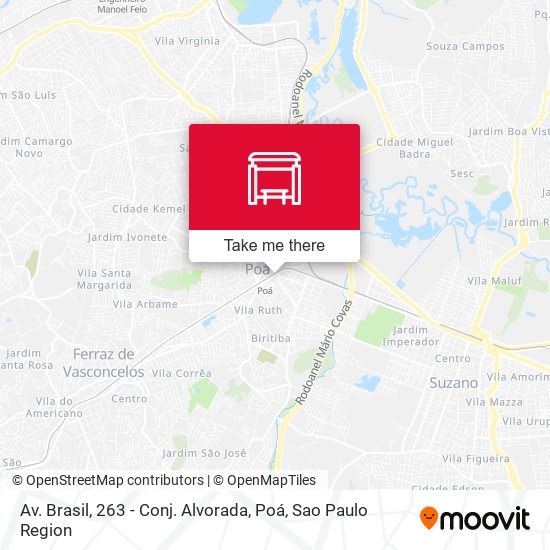 Mapa Av. Brasil, 263 - Conj. Alvorada, Poá