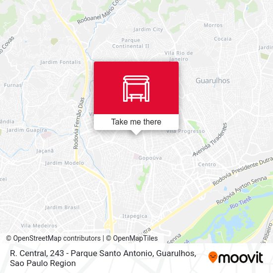 R. Central, 243 - Parque Santo Antonio, Guarulhos map
