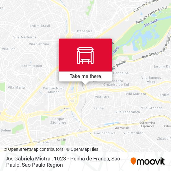 Av. Gabriela Mistral, 1023 - Penha de França, São Paulo map