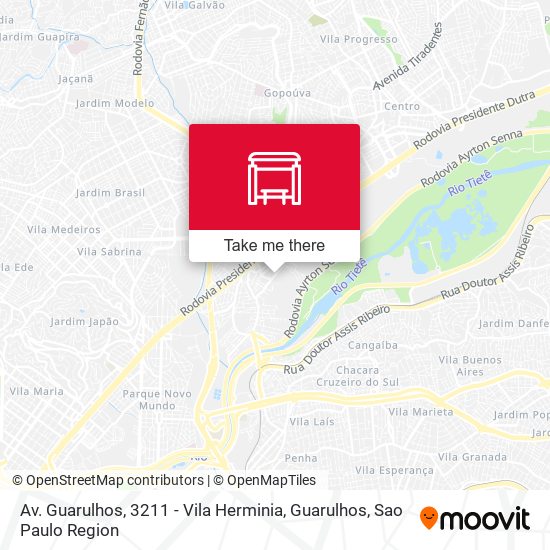 Mapa Av. Guarulhos, 3211 - Vila Herminia, Guarulhos