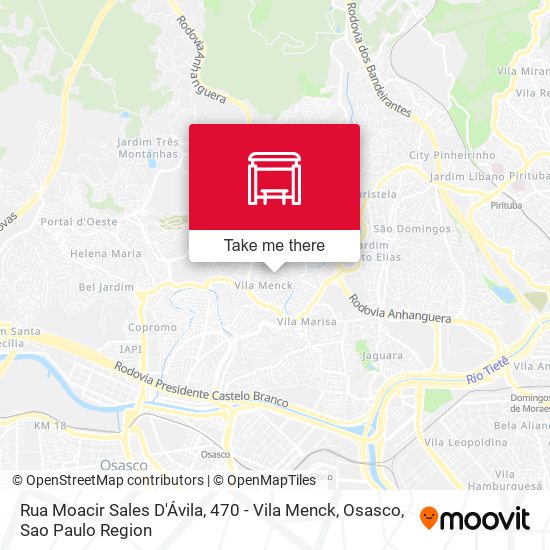 Rua Moacir Sales D'Ávila, 470 - Vila Menck, Osasco map