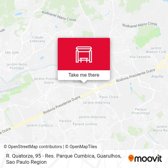 R. Quatorze, 95 - Res. Parque Cumbica, Guarulhos map