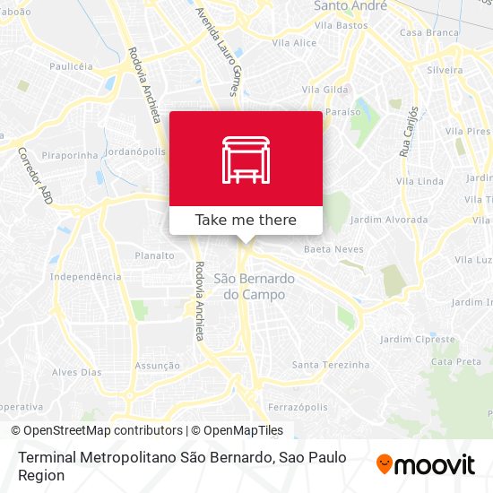 Mapa Terminal Metropolitano São Bernardo