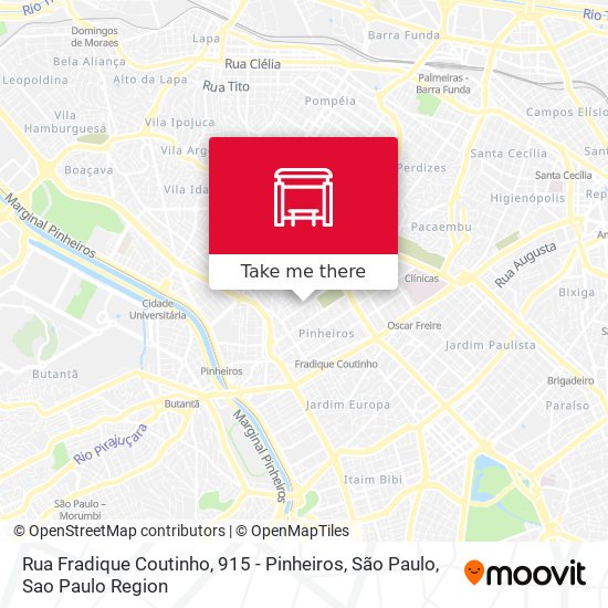 Mapa Rua Fradique Coutinho, 915 - Pinheiros, São Paulo