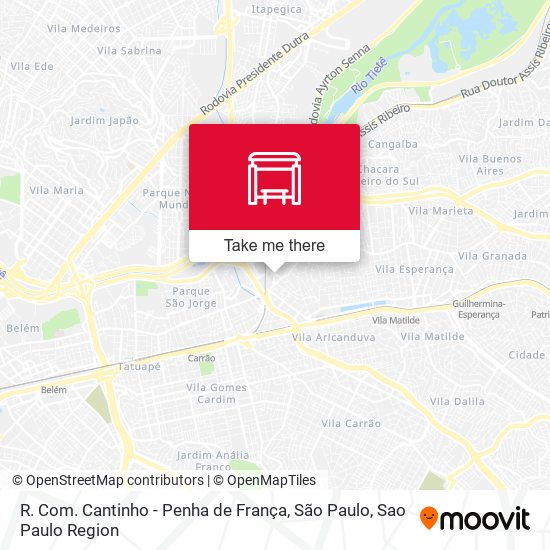 R. Com. Cantinho - Penha de França, São Paulo map