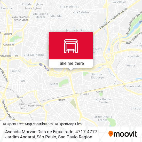 Mapa Avenida Morvan Dias de Figueiredo, 4717-4777 - Jardim Andarai, São Paulo