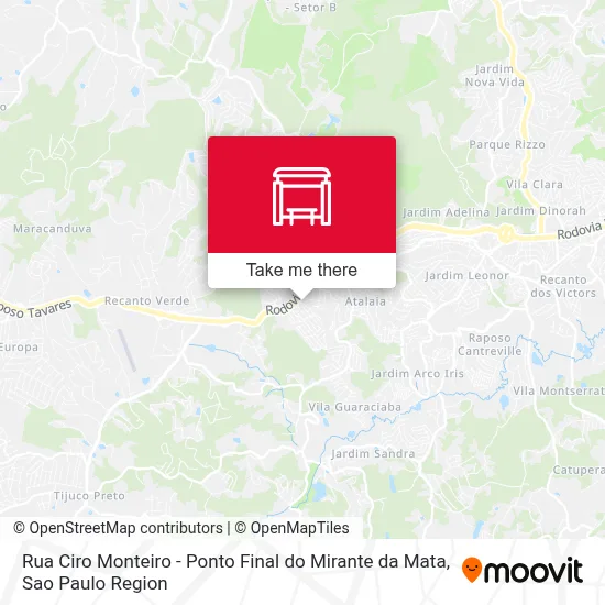 Rua Ciro Monteiro - Ponto Final do Mirante da Mata map