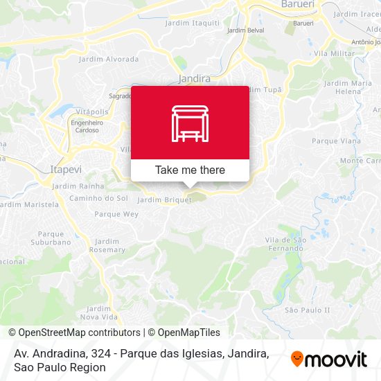 Av. Andradina, 324 - Parque das Iglesias, Jandira map
