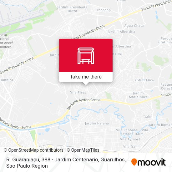R. Guaraniaçu, 388 - Jardim Centenario, Guarulhos map