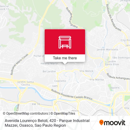 Avenida Lourenço Beloli, 420 - Parque Industrial Mazzei, Osasco map