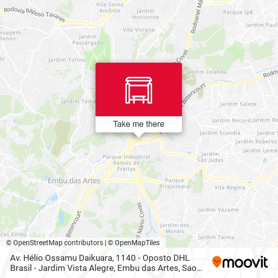 Mapa Av. Hélio Ossamu Daikuara, 1140 - Oposto DHL Brasil - Jardim Vista Alegre, Embu das Artes