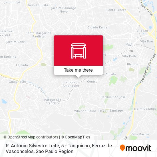 R. Antonio Silvestre Leite, 5 - Tanquinho, Ferraz de Vasconcelos map