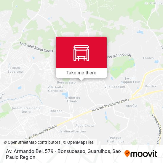 Mapa Av. Armando Bei, 579 - Bonsucesso, Guarulhos