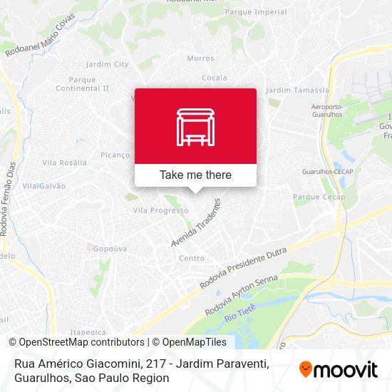 Rua Américo Giacomini, 217 - Jardim Paraventi, Guarulhos map
