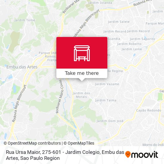 Mapa Rua Ursa Maior, 275-601 - Jardim Colegio, Embu das Artes