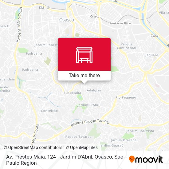 Av. Prestes Maia, 124 - Jardim D'Abril, Osasco map