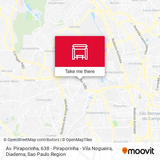 Av. Piraporinha, 638 - Piraporinha - Vila Nogueira, Diadema map