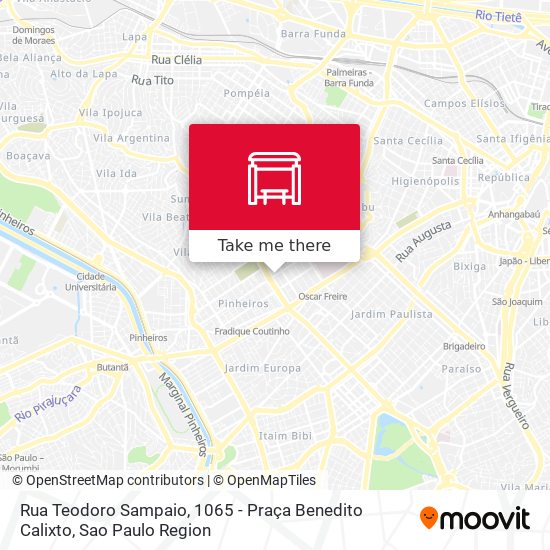 Mapa Rua Teodoro Sampaio, 1065 - Praça Benedito Calixto