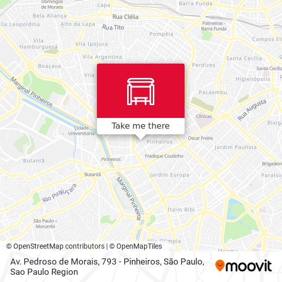 Mapa Av. Pedroso de Morais, 793 - Pinheiros, São Paulo