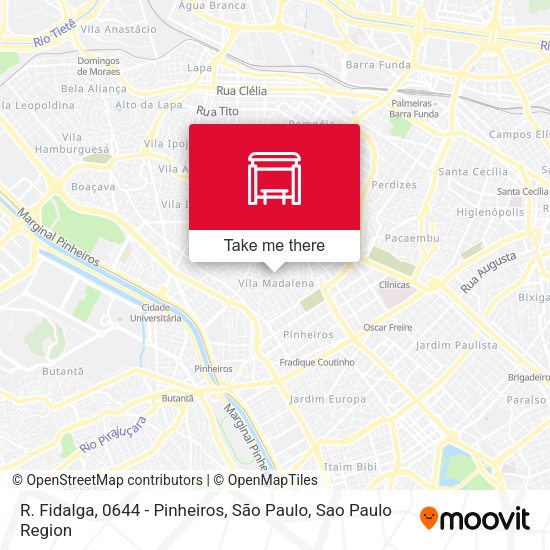 R. Fidalga, 0644 - Pinheiros, São Paulo map