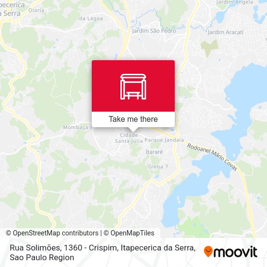 Rua Solimões, 1360 - Crispim, Itapecerica da Serra map