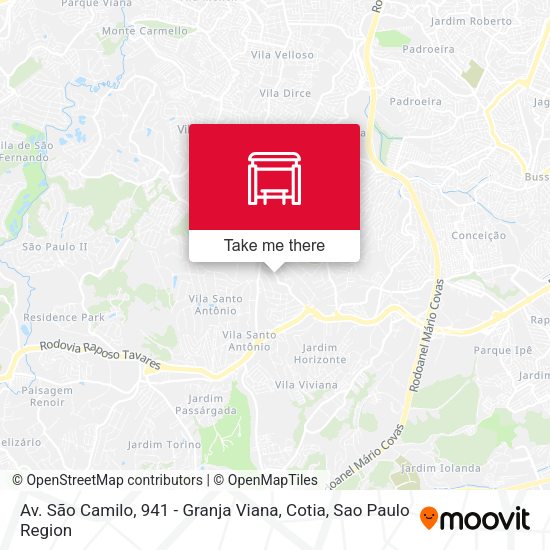 Av. São Camilo, 941 - Granja Viana, Cotia map
