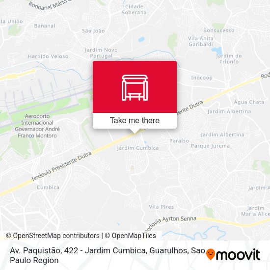 Av. Paquistão, 422 - Jardim Cumbica, Guarulhos map
