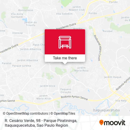 R. Cesário Verde, 98 - Parque Piratininga, Itaquaquecetuba map