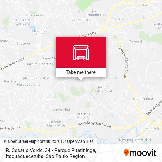 R. Cesário Verde, 34 - Parque Piratininga, Itaquaquecetuba map