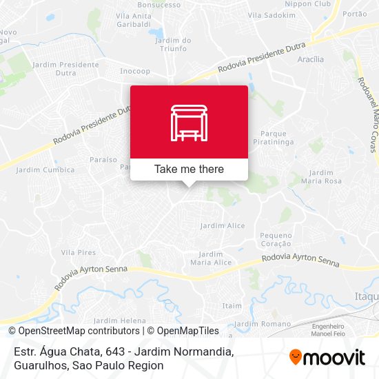Estr. Água Chata, 643 - Jardim Normandia, Guarulhos map