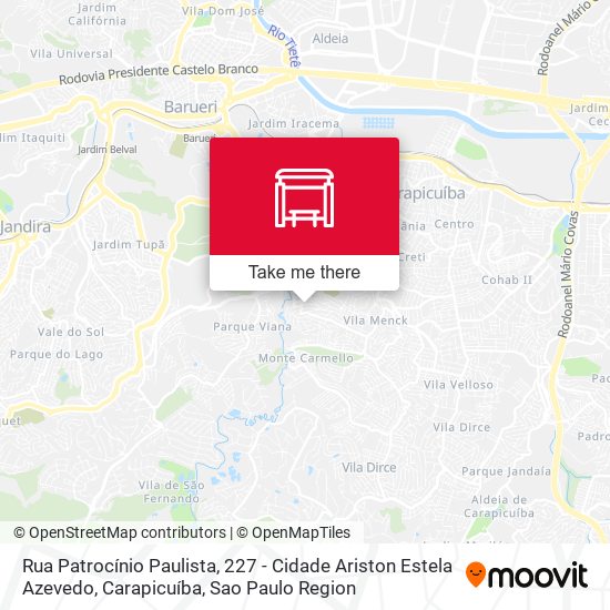 Mapa Rua Patrocínio Paulista, 227 - Cidade Ariston Estela Azevedo, Carapicuíba