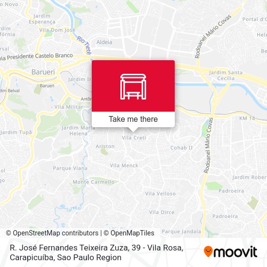 R. José Fernandes Teixeira Zuza, 39 - Vila Rosa, Carapicuíba map