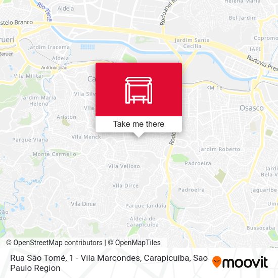Rua São Tomé, 1 - Vila Marcondes, Carapicuíba map