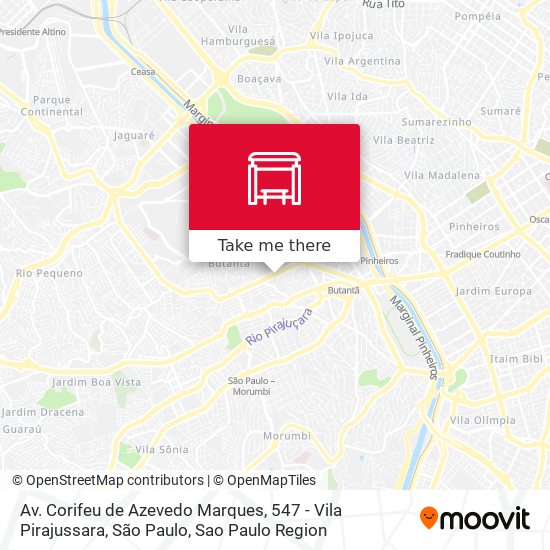 Av. Corifeu de Azevedo Marques, 547 - Vila Pirajussara, São Paulo map