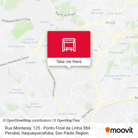 Rua Monterey, 125 - Ponto Final da Linha 384 - Perobal, Itaquaquecetuba map