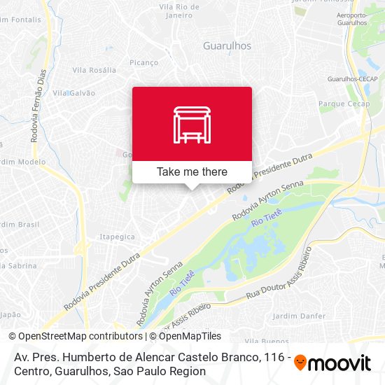 Mapa Av. Pres. Humberto de Alencar Castelo Branco, 116 - Centro, Guarulhos