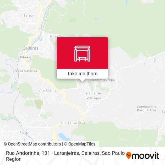 Rua Andorinha, 131 - Laranjeiras, Caieiras map